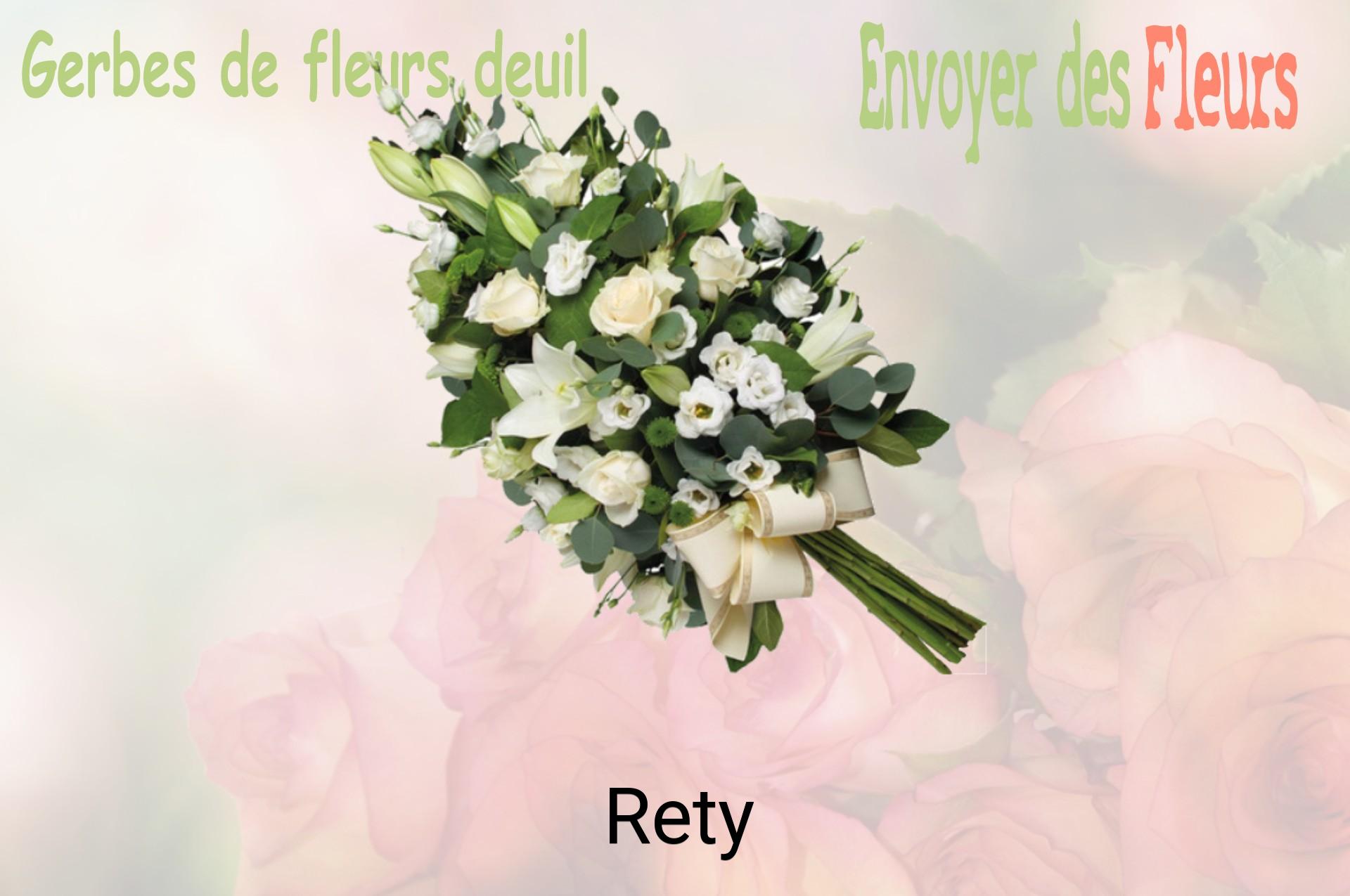 Gerbe de fleurs de deuil livrée à Rety